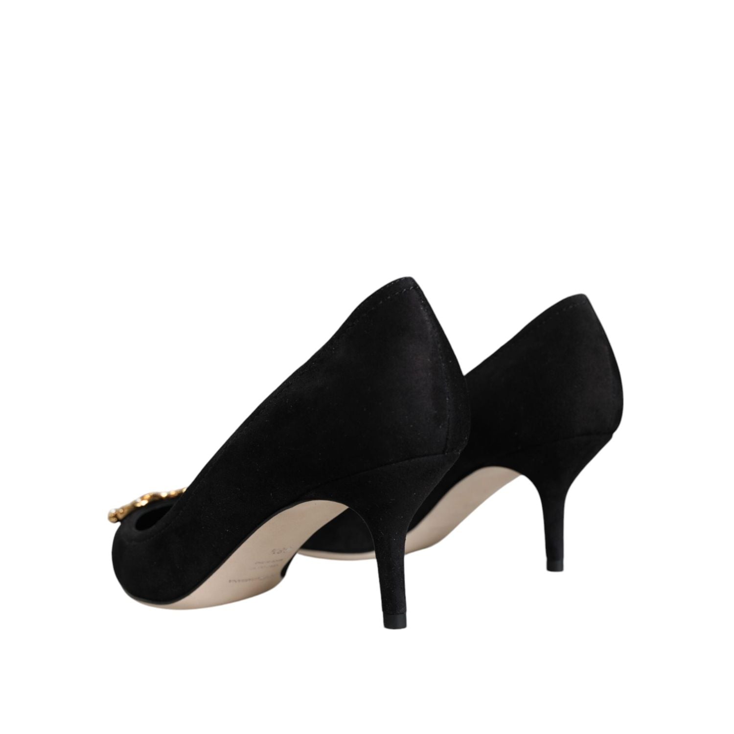 حذاء Dolce &amp; Gabbana Black Amore Suede Bellucci بكعب عالٍ
