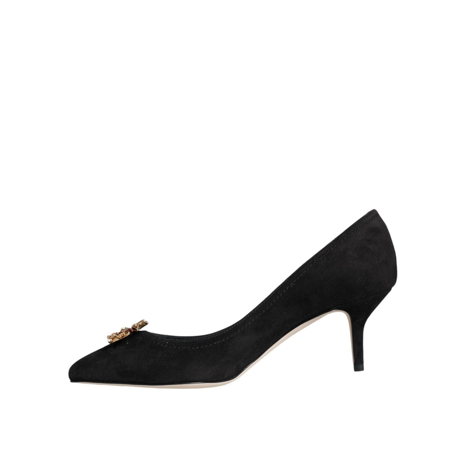 حذاء Dolce &amp; Gabbana Black Amore Suede Bellucci بكعب عالٍ