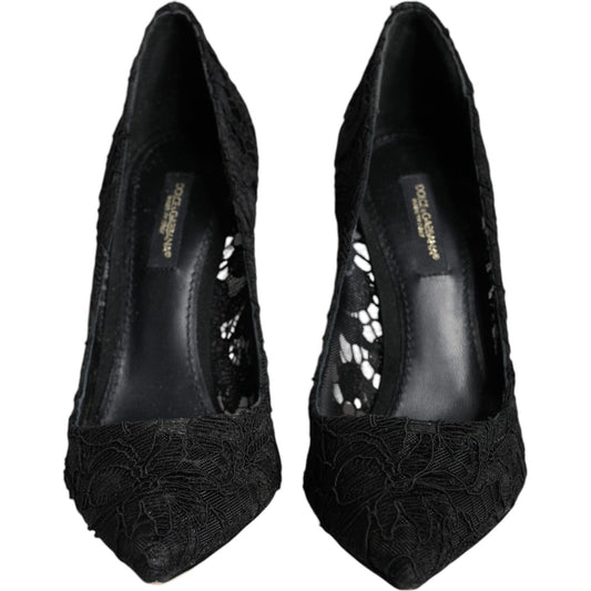 Dolce & Gabbana Black Taormina Lace Bellucci Pumps Shoes Dolce & Gabbana