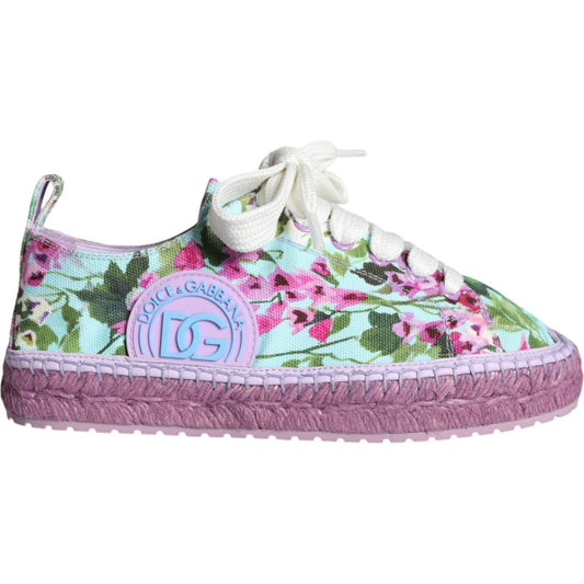 Dolce & Gabbana Multicolor Canvas Floral Espadrilles Sneakers Shoes Dolce & Gabbana