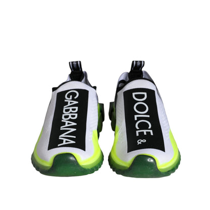 Dolce & Gabbana White Yellow Slip On Sorrento Sneakers Shoes