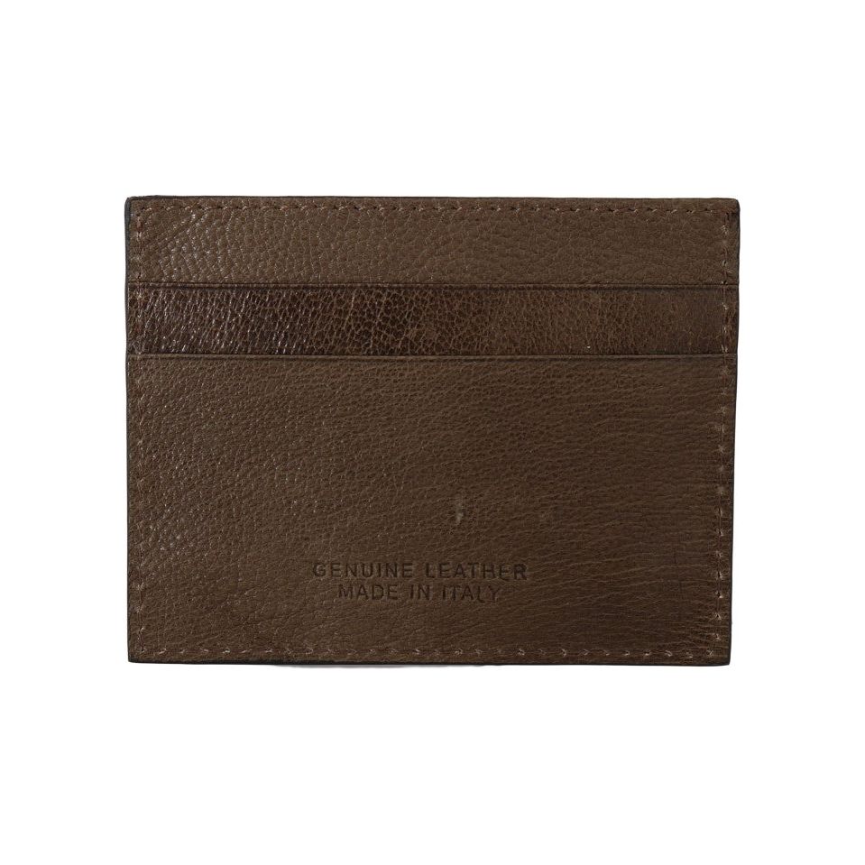 Billionaire Italian Couture Elegant Turtledove Leather Men's Wallet Wallet brown-leather-cardholder-wallet-1