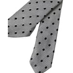 Dolce & Gabbana Black White Dot Fantasy Silk Adjustable Men Tie