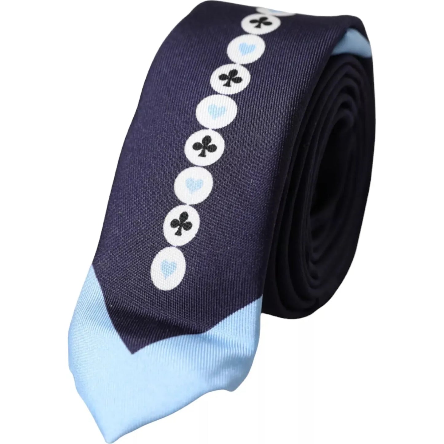 Dolce & Gabbana Blue Card Deck Symbols Adjustable Tie Dolce & Gabbana