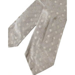 Dolce & Gabbana Beige Dotted Silk Classic Adjustable Men Tie KRA3369