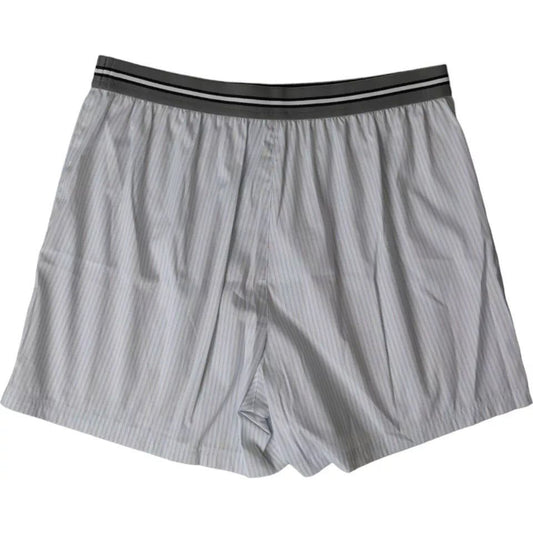 Dolce & Gabbana Gray Stripes Cotton Blend Boxer Shorts Underwear Dolce & Gabbana