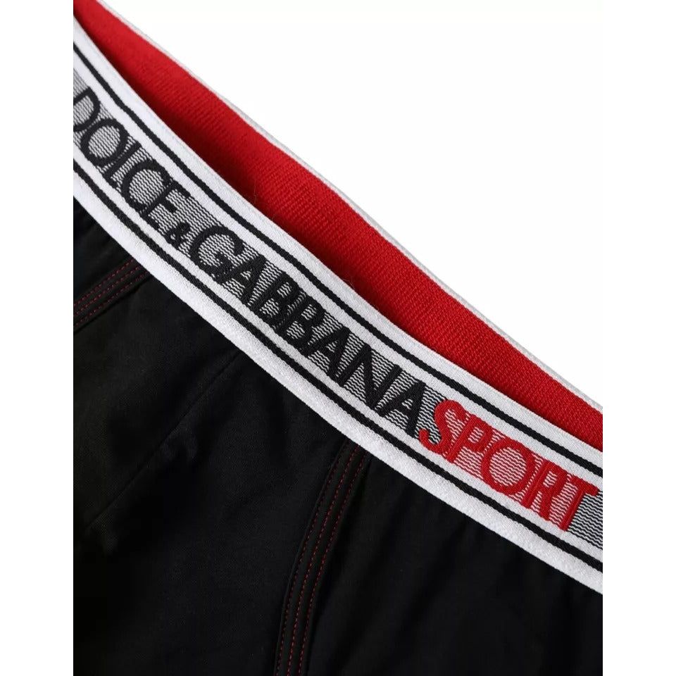 Dolce & Gabbana Black Logo Cotton Stretch Brando Slip Underwear Dolce & Gabbana