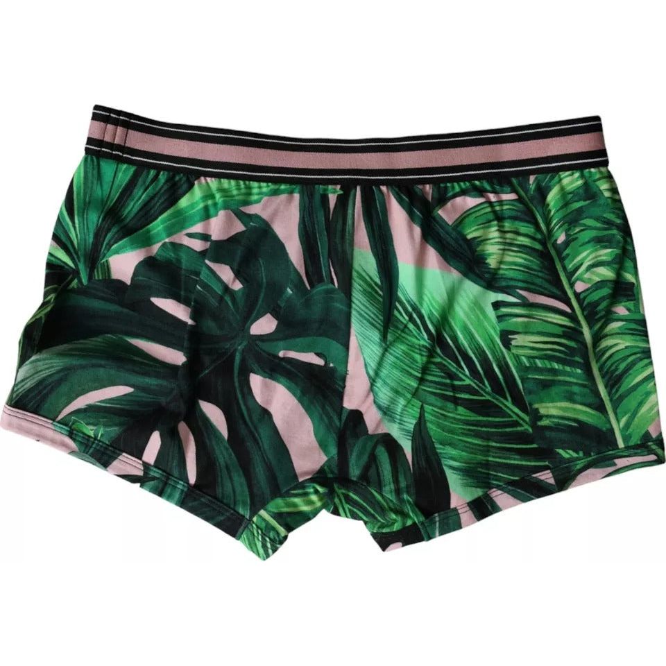 Dolce & Gabbana Multicolor Leaf Print Regular Boxer Underwear Dolce & Gabbana