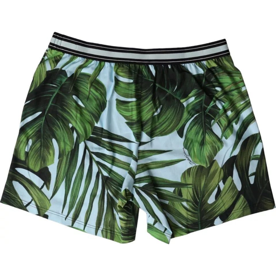 Dolce & Gabbana Multicolor Leaf Print Regular Boxer Underwear Dolce & Gabbana