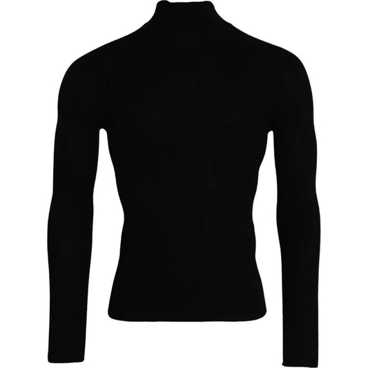 Dolce & Gabbana Black Wool Turtleneck Long Sleeves Sweater Dolce & Gabbana