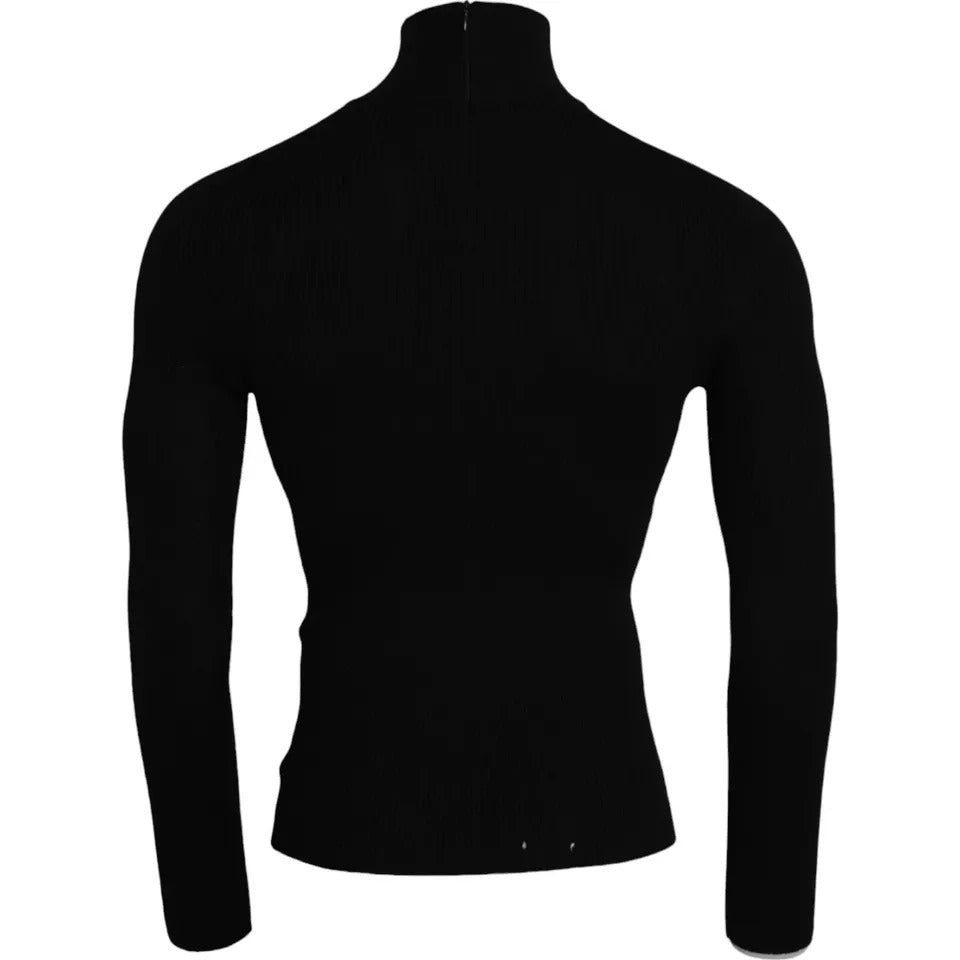 Dolce & Gabbana Black Wool Turtleneck Long Sleeves Sweater Dolce & Gabbana