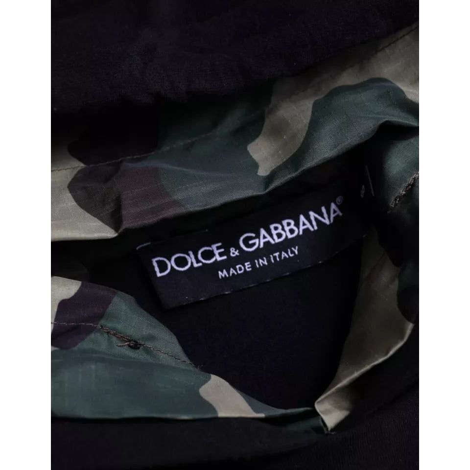 Dolce & Gabbana Black Camouflage Hooded Sweatshirt Sweater Dolce & Gabbana