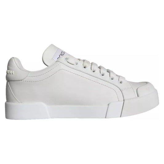 Dolce & Gabbana White Calfskin Leather Miami Low Top Sneakers Shoes Dolce & Gabbana