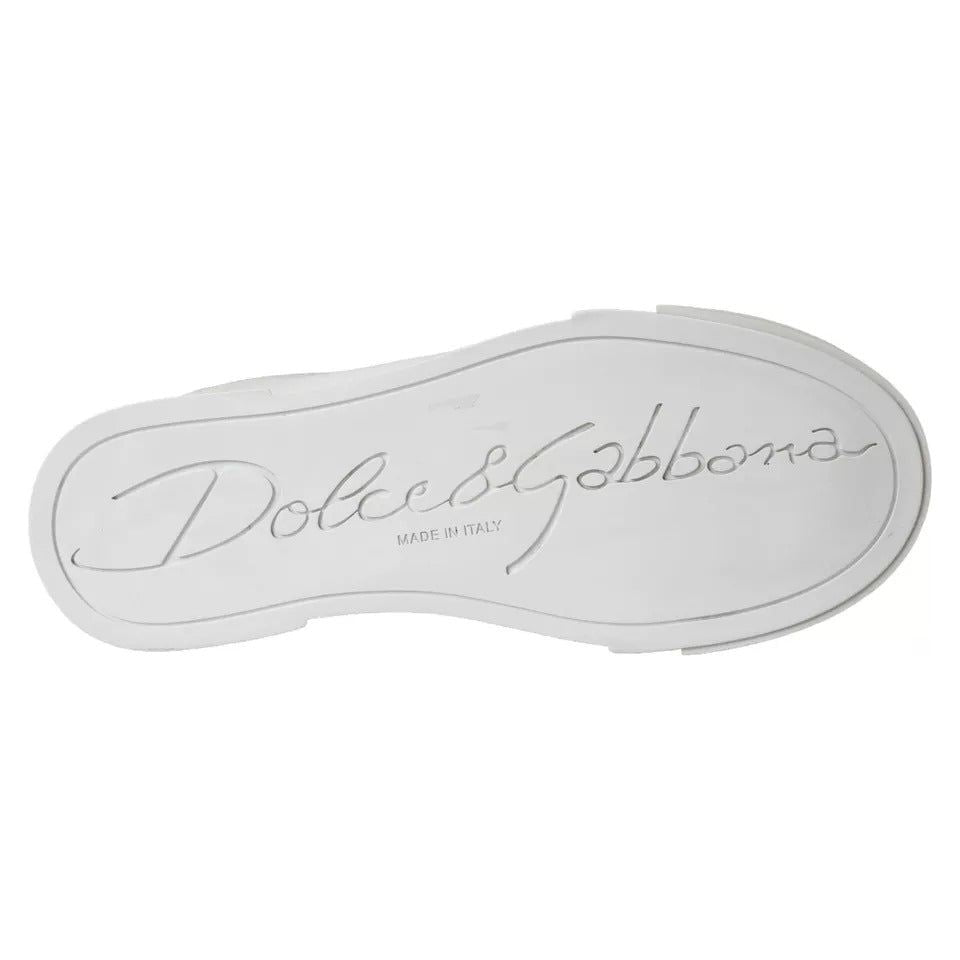 Dolce & Gabbana White Calfskin Leather Miami Low Top Sneakers Shoes Dolce & Gabbana