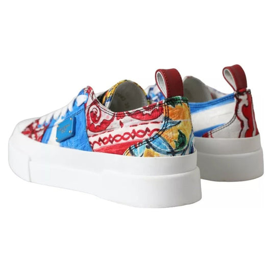 Dolce & Gabbana Multicolor Patchwork Low Top Sneakers Shoes Dolce & Gabbana