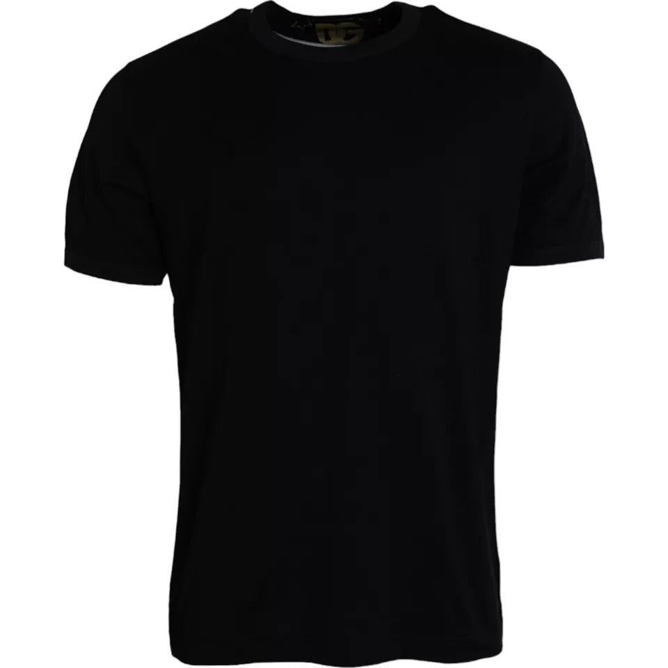 Dolce & Gabbana Black Cotton Round Neck Short Sleeves Men T-shirt Dolce & Gabbana