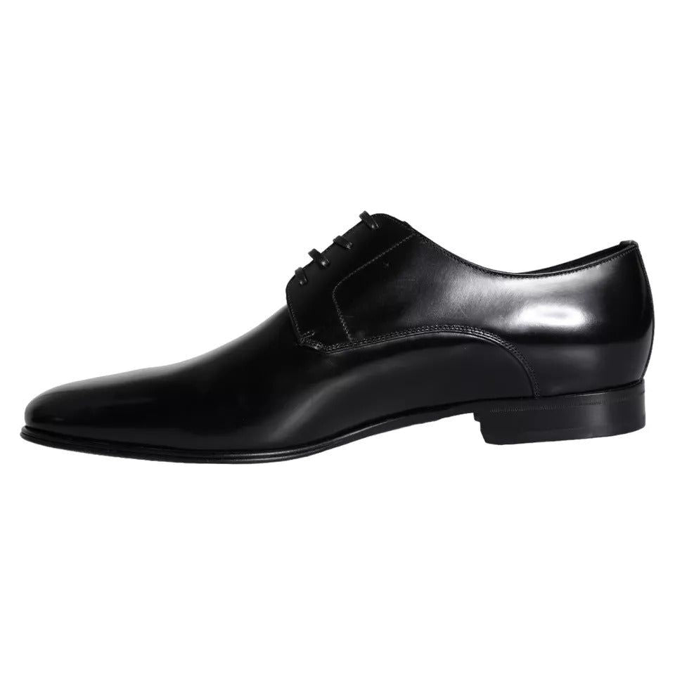 Dolce & Gabbana Black Calf Leather Derby Men Dress Shoes Dolce & Gabbana