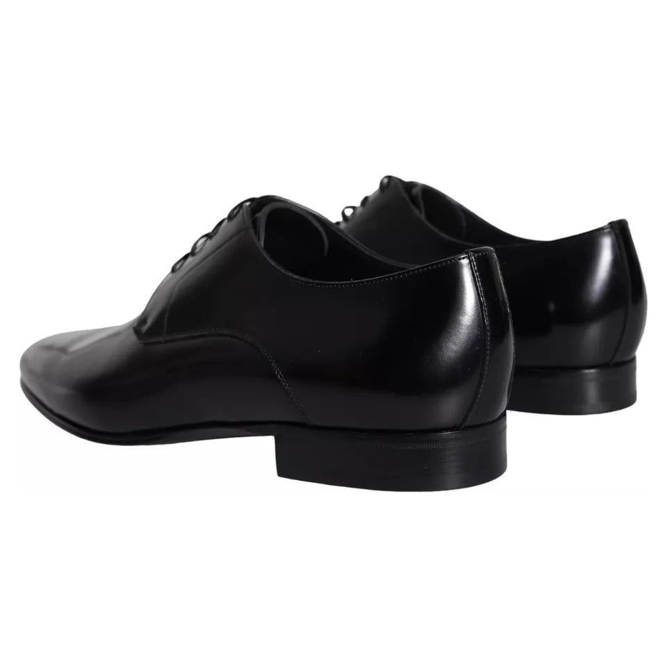 Dolce & Gabbana Black Calf Leather Derby Men Dress Shoes Dolce & Gabbana