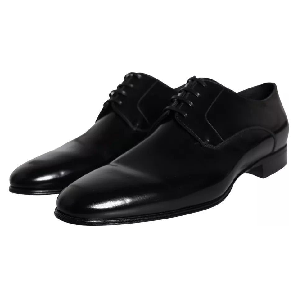 Dolce & Gabbana Black Calf Leather Derby Men Dress Shoes Dolce & Gabbana