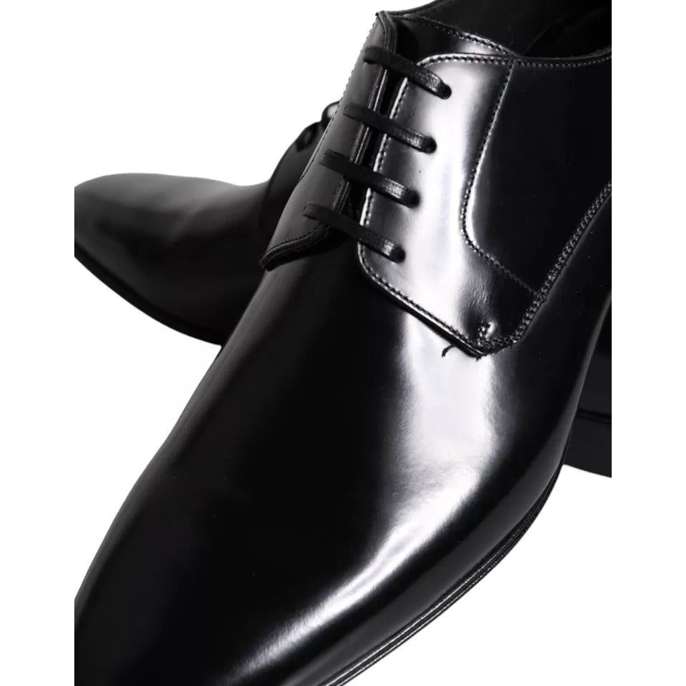 Dolce & Gabbana Black Calf Leather Derby Men Dress Shoes Dolce & Gabbana