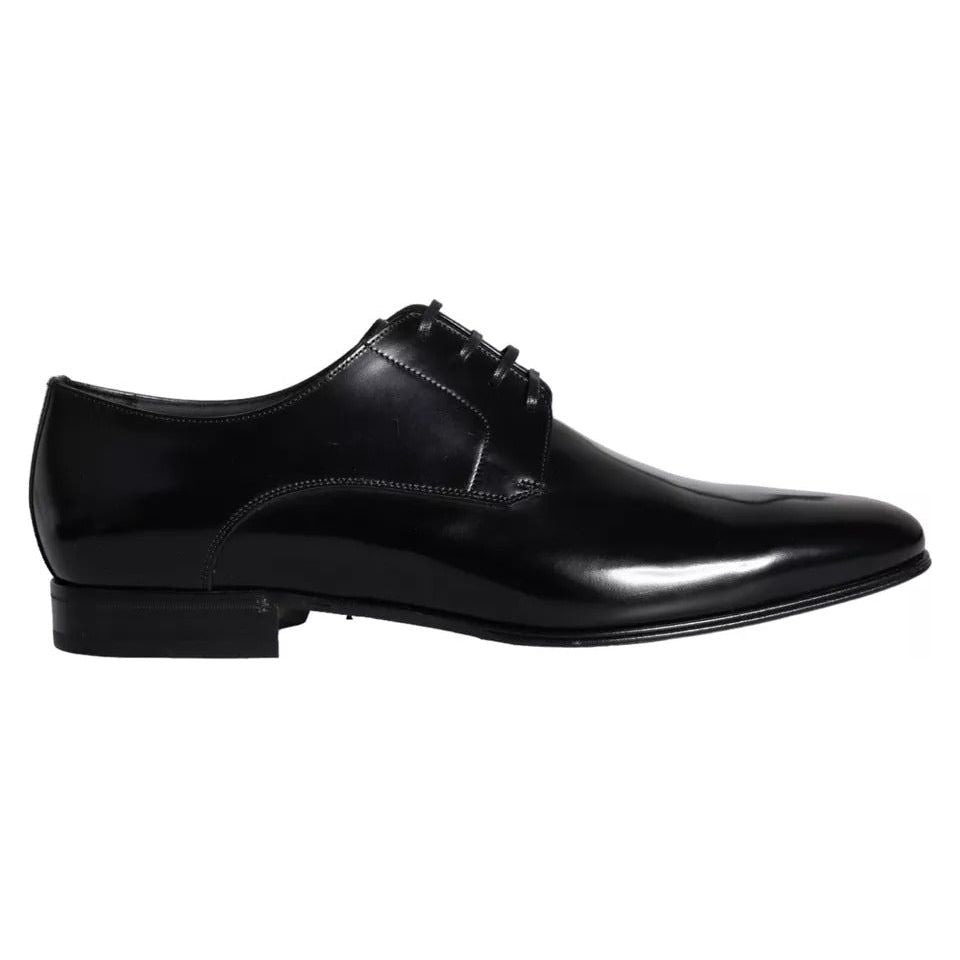 Dolce & Gabbana Black Calf Leather Derby Men Dress Shoes Dolce & Gabbana