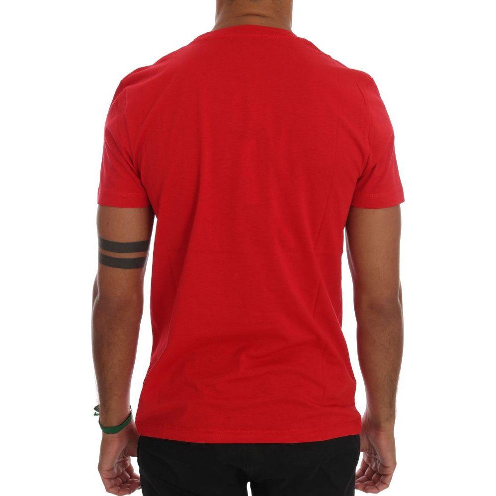 تي شيرت Frankie Morello Chic Red 'RIDERS' Motive Crewneck