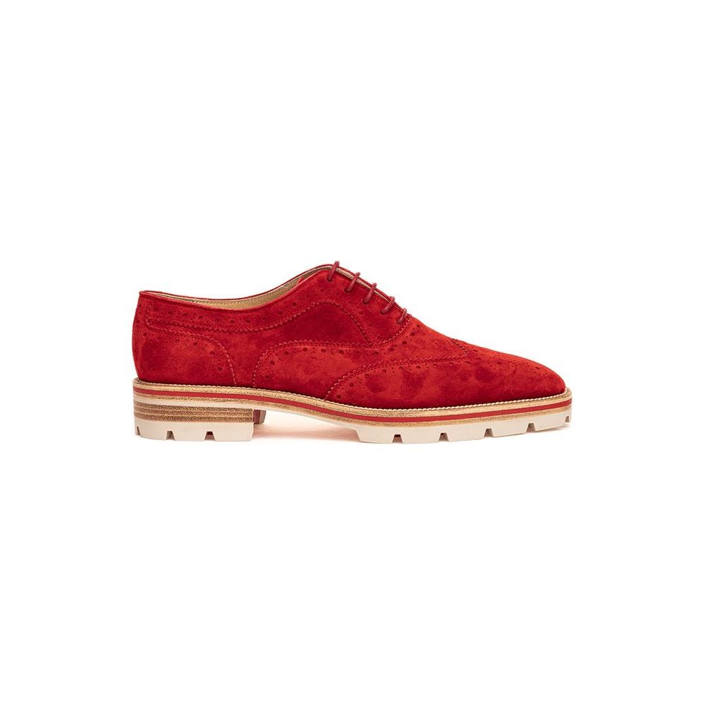 Christian Louboutin Red Suede Flat Shoe Christian Louboutin