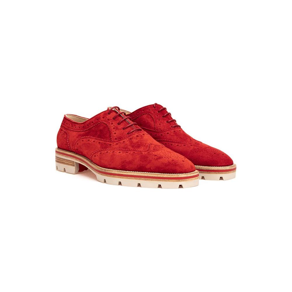 Christian Louboutin Red Suede Flat Shoe Christian Louboutin