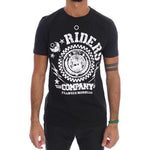 Frankie Morello Black Cotton RIDERS Crewneck T-Shirt