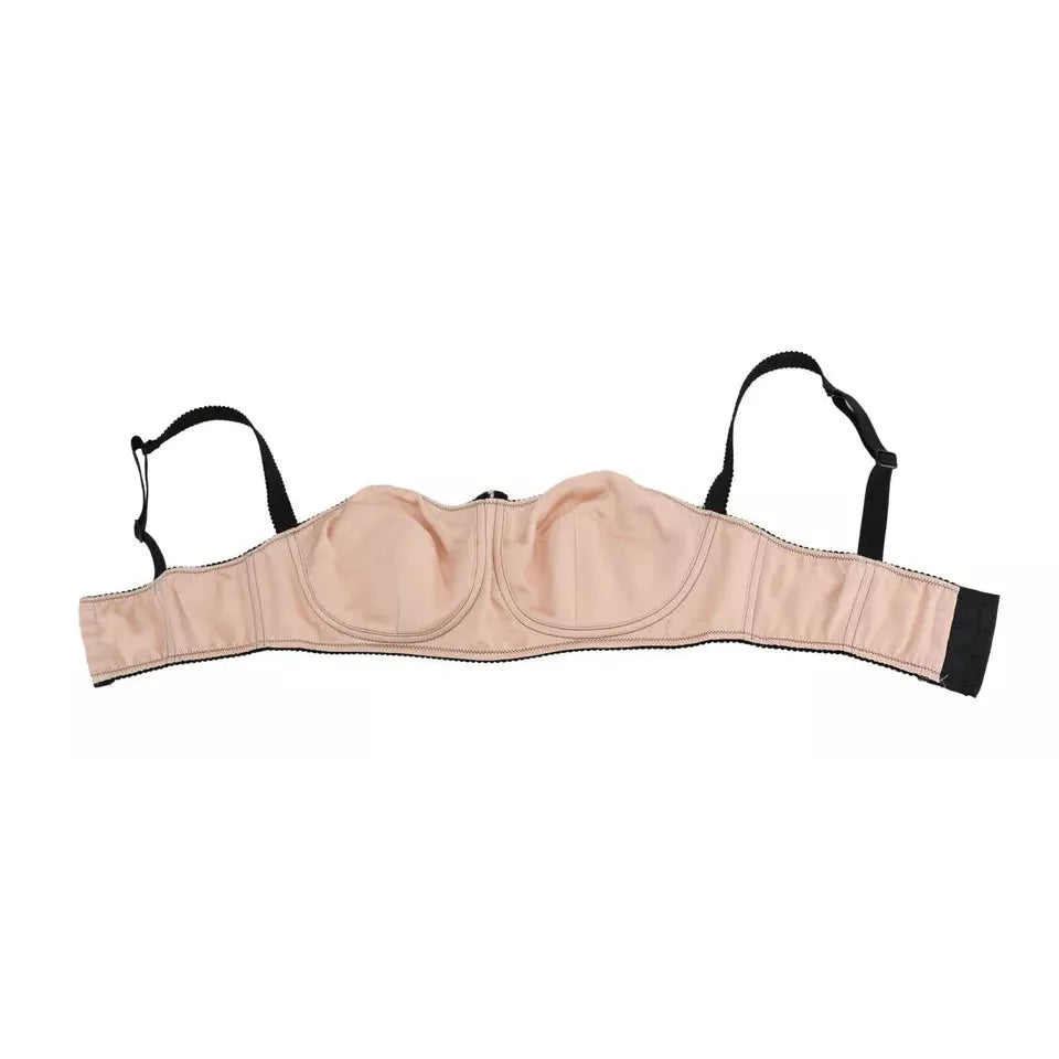 Dolce & Gabbana Black Straps Pink Balconcino Bra Bik276-40