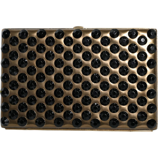 Dolce & Gabbana Gold Crystal Bifold Clutch Evening Party Women Purse Bag Dolce & Gabbana