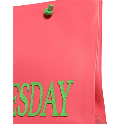 Alberta Ferretti Pink Leather Weekend Wednesday Shopping Tote Bag