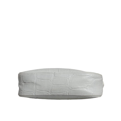 Aniye By White Croc Print Leather Crossbody Sling Bag