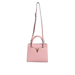 Versace Pink Small Top Handle Grainy Calf Leather Crossbody Bag