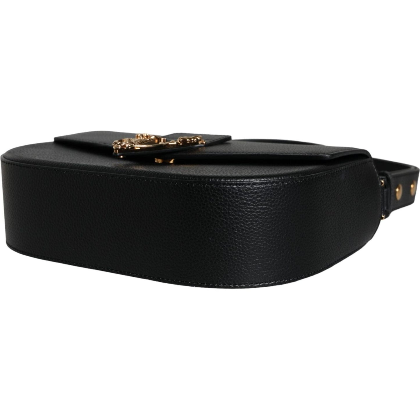 Versace Black Grainy Calf Leather Crossbody Shoulder Bag Versace