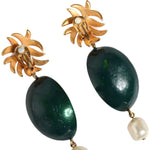 Dolce & Gabbana Red Watermelon Gold Brass Crystal Clip Dangling Earrings SMY10417