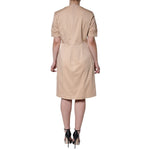Moschino Beige Cotton Short Sleeve Knee Length Dress