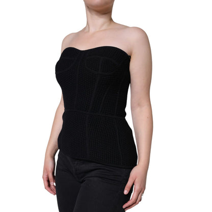 Dolce & Gabbana Black Bustier Sleeveless Corset Blouse Top