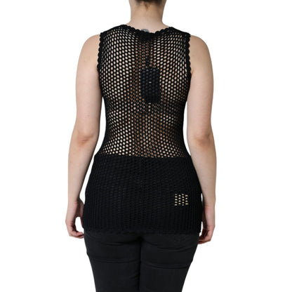 Dolce & Gabbana Black Mesh See Through Sleeveless Tank Top