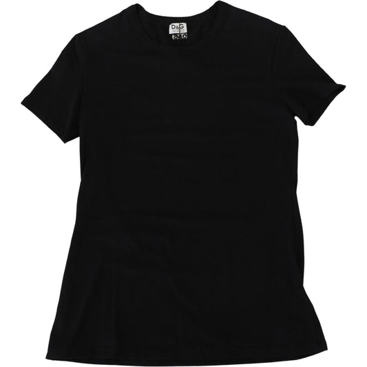 Dolce & Gabbana Black Cotton Stretch Short Sleeves Top Underwear Dolce & Gabbana