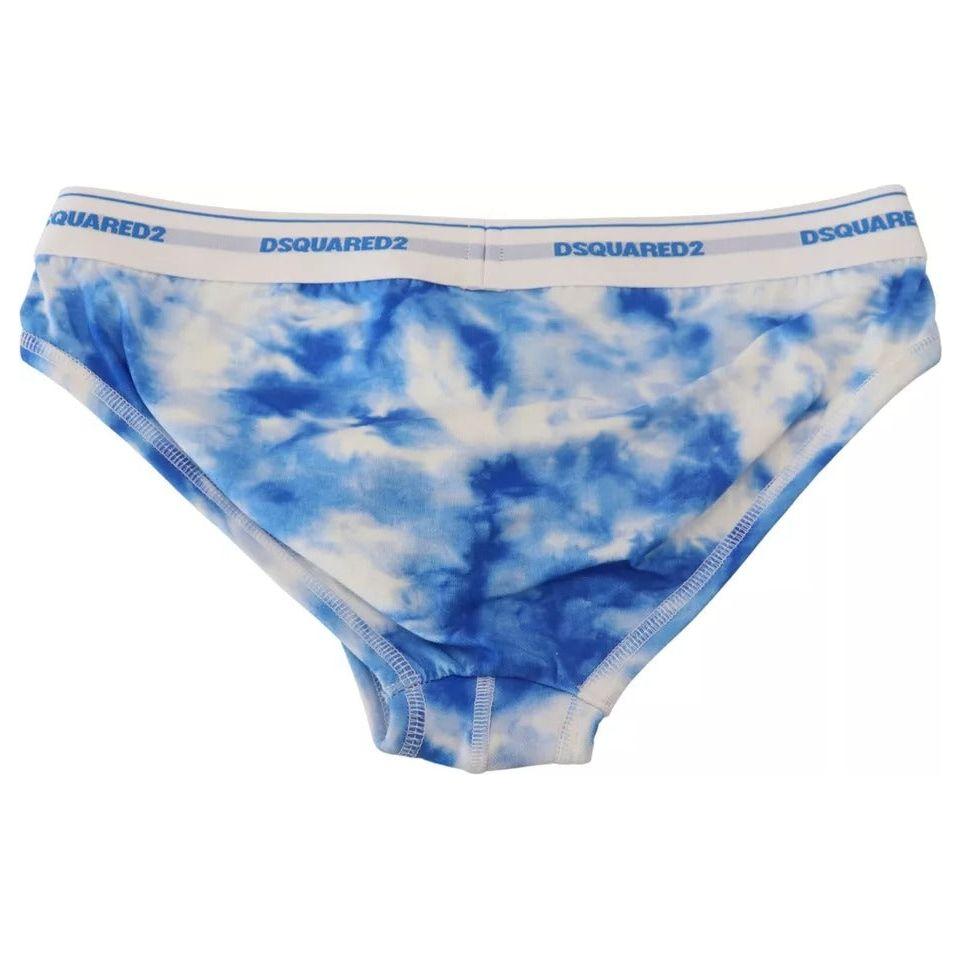 Dsquared² Blue Tie Dye Cotton Stretch Men Brief Underwear Dsquared²