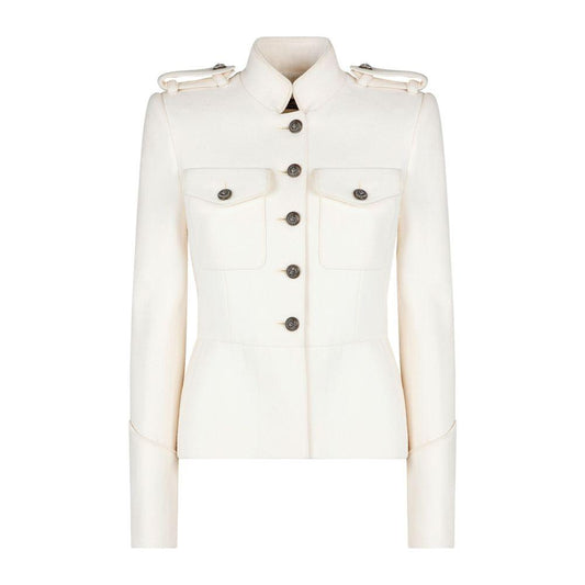 Dolce & Gabbana White Wool Jackets & Coat Dolce & Gabbana