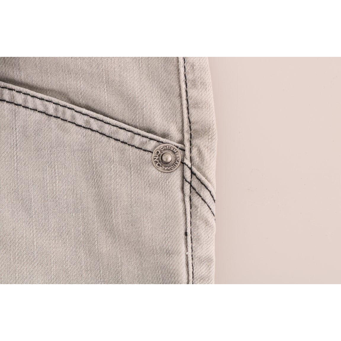 Costume National Gray Wash Cotton Slim Jeans