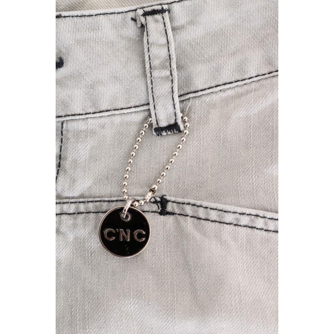 精致灰色超修身牛仔裤