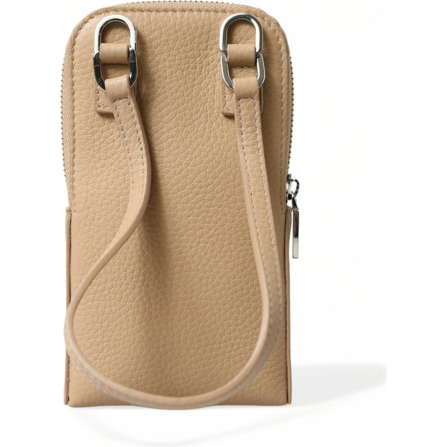Dolce & Gabbana | Chic Beige Leather Crossbody Phone Bag| McRichard Designer Brands   