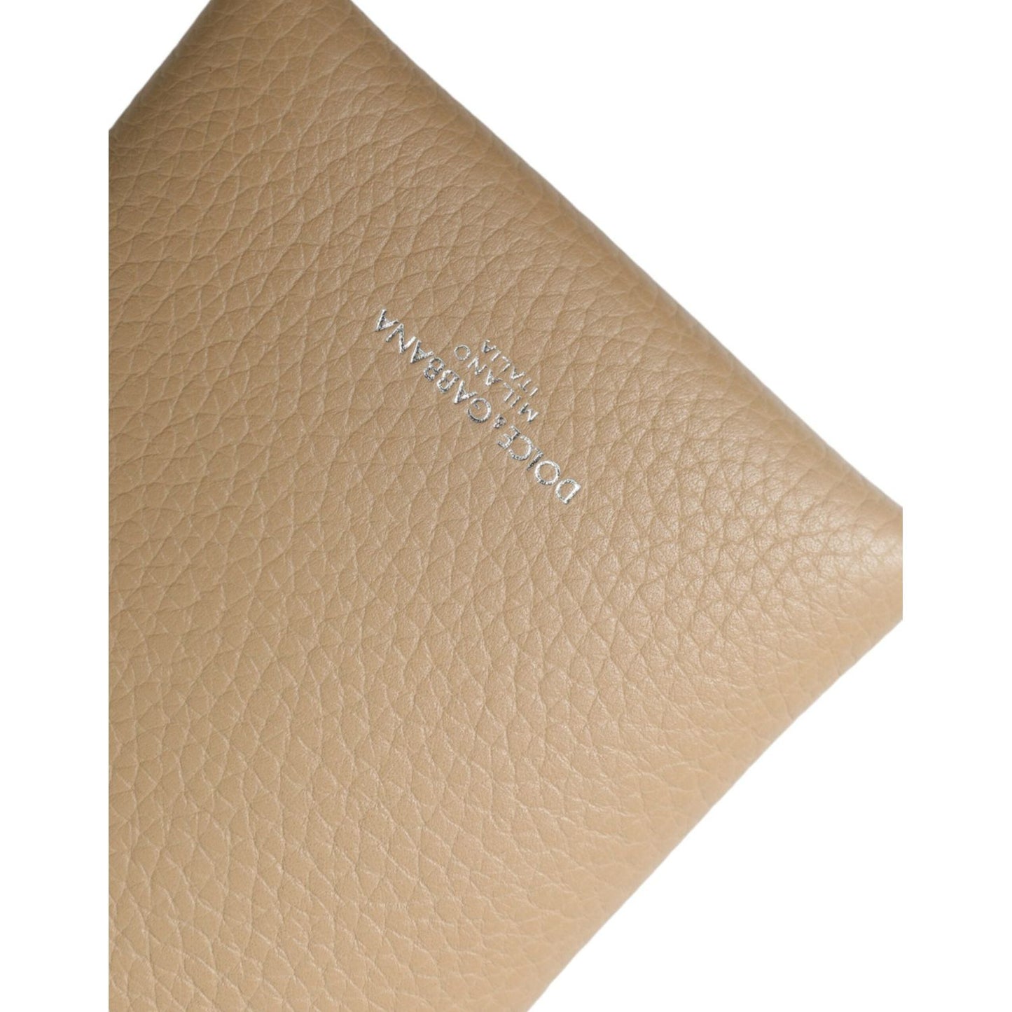 Dolce & Gabbana | Chic Beige Leather Crossbody Phone Bag| McRichard Designer Brands   