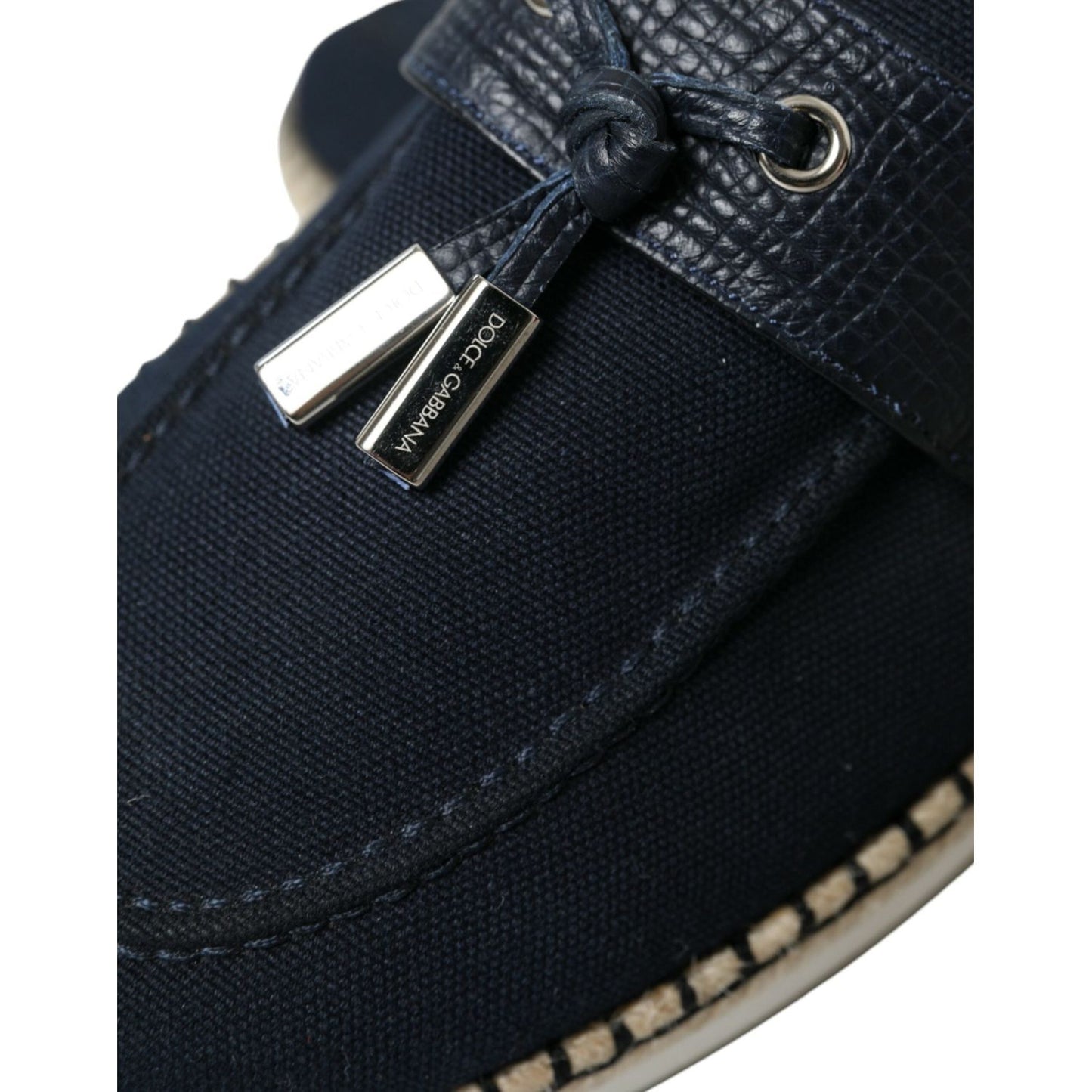 Elegant Navy Blue Fabric Loafers Dolce & Gabbana