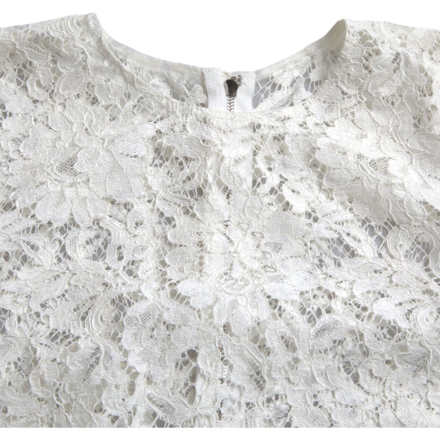 Dolce & Gabbana Elegant White Lace Blouse elegant-white-lace-blouse