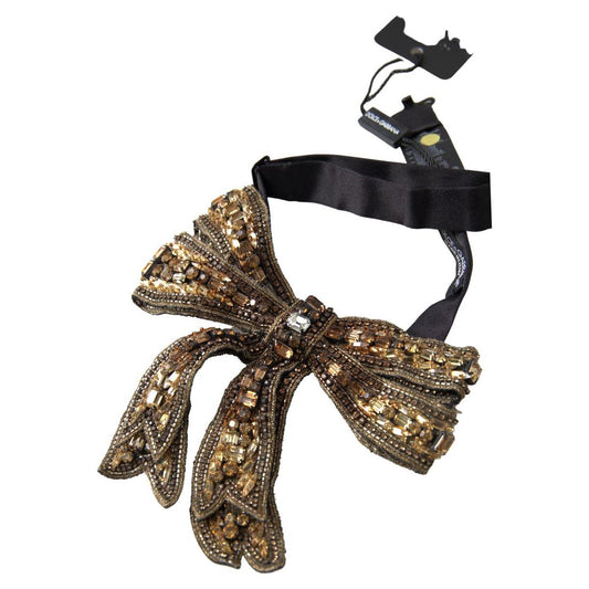 Dolce & Gabbana Gold Crystal Embellished Silk Bowtie gold-crystal-beaded-sequined-silk-catwalk-necklace-bowtie-1 465A1142-9a979398-b3e.jpg