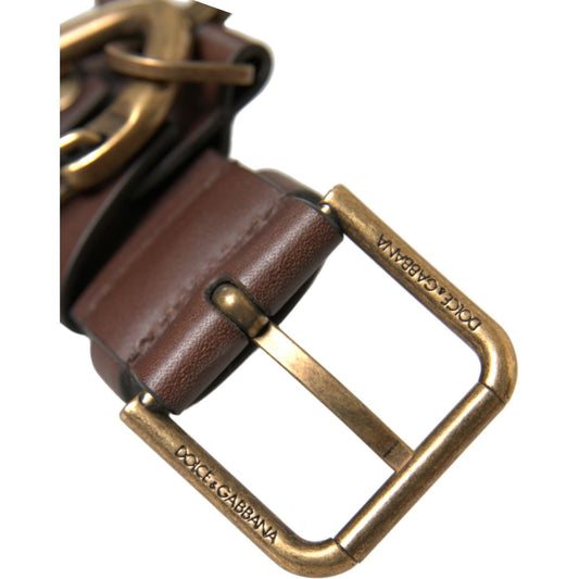 Dolce & Gabbana | Elegant Calf Leather Belt with Metal Buckle Closure| McRichard Designer Brands   